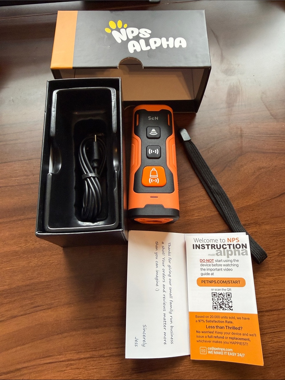 NPS Alpha Orange Bluetooth Dog Training Remote
